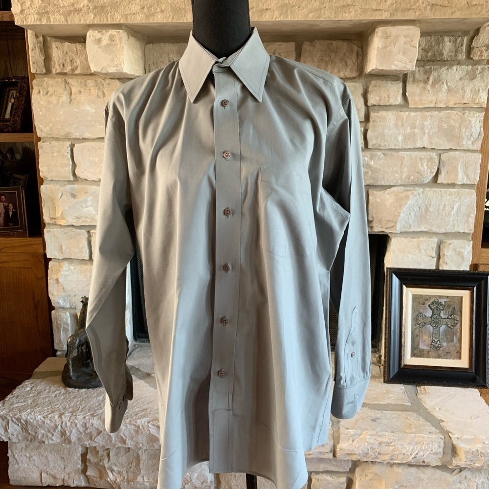 Oleg Cassini‎ Grey Dress Button Down Shirt
